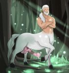  animal_genitalia animal_penis balls beard big_balls big_penis blue_eyes centaur chiron equine equine_penis equine_taur erection facial_hair greek_mythology male mammal muscular mythology not_furry olethros penis ponytail smite solo taur tree 