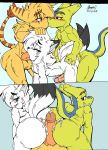  akatsukishiranui-fox blush butt cum fellatio group group_sex kissing lizard logan_the_fox lombax looking_back male male/male oral ratchet_and_clank reptile scalie sex spitroast threesome video_games 