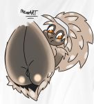  2018 anthro blush breasts butt female fur hair hi_res looking_away mammal nude paylode porcupine pussy quills rodent simple_background solo yellow_eyes 