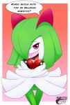  blush female kirlia makoto177 nintendo pok&eacute;mon pok&eacute;mon_(species) tongue video_games 