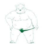  2017 anthro bear belly blush bulge clothing humanoid_hands kipchin_2nd00 male mammal moobs navel nipples overweight overweight_male simple_background solo underwear 