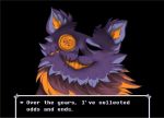  2018 black_background button_(disambiguation) cat deltarune english_text feline mammal scar seam_(deltarune) shy-but-artistic-racoon simple_background smile solo text video_games 