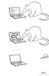  ambiguous_gender ant anteater arthropod black_and_white comic computer feral hi_res humor insect laptop licking line_art long_tongue mammal monochrome oral_vore pilosan predator/prey pun signature solo_focus tango_gao text tongue tongue_out visual_pun vore watermark 