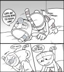 anal anal_penetration animate_inanimate bed blush bottomless brother brothers clothed clothed_sex clothing comic cup cuphead_(character) cuphead_(game) dialogue domination duo english_text eyes_closed gloves grin half-closed_eyes humanoid humanoid_on_humanoid incest licking lying male male/male male_domination male_on_top male_penetrating missionary_position mugman not_furry object_head on_back on_bed on_top penetration sex sibling smile speech_bubble text tongue tongue_out toxic-boner video_games 