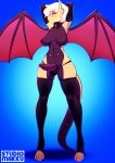  anthro breasts bulge clothing dickgirl dragon erection hair intersex knot legwear looking_at_viewer nipples panties rubber smile solo standing thigh_gap thigh_highs tsudamaku underwear wide_hips wings 