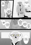  2018 anthro arctic_fox black_and_white canine clothed clothing comic cynthia_walker disney dog english_text female fox fur gregory_kohle hi_res male mammal monochrome rem289 text zootopia 