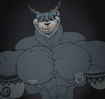  anthro ear_piercing facial_hair feline goatee looking_at_viewer male mammal muscular muscular_male nipple_piercing nipples nude pecs piercing remert smile solo 