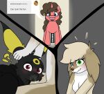 after_oral anthro blush brreo canid canine canis censor_bar censored censored_genitalia domestic_dog eeveelution equid equine female feral generation_2_pokemon gracie_(vixeyhuskybutt) group hasbro hi_res holding_both_ears horse looking_at_another looking_at_viewer male mammal my_little_pony nintendo pokemon pokemon_(species) pony simple_background text trio tumblr_ask umbreon unexpected vipy