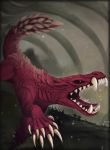  2018 aseethe capcom claws digital_media_(artwork) feral monster_hunter odogaron open_mouth red_scales scales solo teeth tongue video_games 
