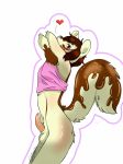  &lt;3 balls blushed bottomless butt clothed clothing erection girly male mammal mephitid penis presenting side_view simple_background skunk solo tiramis&uacute; undressing 