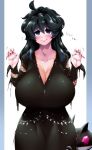  1girl breasts cleavage cosplay creatures_(company) dress game_freak hex_maniac_(pokemon) huge_breasts nintendo pokemon purple_eyes tokyo_(great_akuta) 