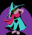  &lt;3 ambiguous_gender caprine coat deltarune eyes_closed eyewear fatz_geronimo glasses goat hat long_ears mammal ralsei restricted_palette scarf solo 