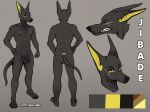  anubian_jackal backsack balls canine deerstail jackal jibade_(character) male mammal model_sheet nipples penis solo 