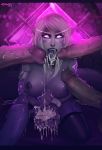  big_penis breasts clothing cum cum_drip cum_in_mouth cum_inside cum_on_tongue dripping elf faceless_male female huge_penis humanoid legwear male male/female nightborne nipples not_furry nyuunzi penis pointy_ears thigh_highs tongue video_games warcraft 