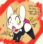  &lt;3 2018 abdominal_bulge ahegao all_fours anthro armwear blush bow_tie breasts buckteeth cleavage clothed clothing dialogue digital_media_(artwork) dildo drooling elbow_gloves english_text female fur gloves lagomorph large_penetration leaning leaning_forward legwear leotard looking_pleasured magician mammal masturbation open_mouth penetration pose rabbit saliva sex_toy short_stack simple_background small_breasts solo teeth text thigh_highs tongue tongue_out vaginal vaginal_penetration vono white_fur 