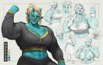 2024 5_fingers 5_toes abs areola asian_mythology barefoot biceps big_arms big_breasts biped blonde_eyebrows blonde_hair blue_body blue_skin blush bodily_fluids bottomwear bra breasts broad_shoulders character_name cleavage clothed clothed_female clothed_humanoid clothing collarbone dark_bottomwear dark_clothing dark_lips dark_topwear demon east_asian_mythology eye_roll eyebrows feet female fingers flexing flexing_bicep freckled_face freckles fully_clothed fully_clothed_female gesture hair hands_on_hips heart_symbol hi_res horn humanoid humanoid_pointy_ears japanese_mythology lips looking_at_viewer multiple_images multiple_poses muscular muscular_female muscular_humanoid mythology navel nipples odessa_(rockerbobo) one_eye_closed oni open_mouth open_smile pointy_ears pose presenting proofspice question_mark rockerbobo smile smiling_at_viewer solo sports_bra standing sweat sweatband sweatdrop sweaty_arms sweaty_body thick_arms thick_thighs toes topwear towel underwear vein veiny_breasts white_bottomwear white_clothing white_topwear wink winking_at_viewer wristband yokai