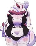  anthro big_breasts blush breasts clothing female hyenahonk legendary_pok&eacute;mon legwear lugia maid_uniform nintendo pok&eacute;mon pok&eacute;mon_(species) pok&eacute;morph smile stockings thick_thighs thigh_highs thigh_squish uniform video_games voluptuous wide_hips 