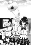  bow bowtie comic dress greyscale highres horns kijin_seija miracle_mallet monochrome multicolored_hair page_number short_hair short_sleeves streaked_hair touhou translated urin 