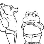  amphibian blush briefs canid canine clothing duo fox fox_mccloud frog mammal nintendo nishi slippy_toad star_fox underwear undressing video_games 