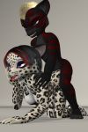  3d_(artwork) all_fours anthro breasts candi_cooper demarticus_stone demarticusstone digital_media_(artwork) doggystyle felid female from_behind_position fucked_silly looking_pleasured male male/female mammal nipples pantherine penetration sex simple_background snow_leopard tiger 
