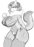  anthro big_breasts breasts canine clothed clothing female horn hyenahonk mammal panties partially_clothed slightly_chubby thick_thighs underwear 