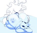 alien ambiguous/ambiguous ambiguous_gender amphibian anal bedroom_eyes bodily_fluids character_request clover_(crowplexus) crossed_arms duo fooce_(lufekaji) froggit hi_res lufekaji lying markings narrowed_eyes on_front oral rimming saliva seductive sex tongue tongue_out undertale undertale_(series)