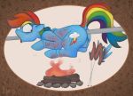  2017 all_the_way_through cooked_alive cooking equine female feral fire friendship_is_magic gore mammal marsminer my_little_pony pegasus pussy rainbow_dash_(mlp) roasting_spit snuff solo wings 