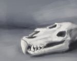  alien simple_background skogi skull teeth third_eye 