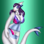  anthro bikini clothed clothing female koekoek legendary_pok&eacute;mon looking_at_viewer lugia nintendo pok&eacute;mon pok&eacute;mon_(species) solo standing swimsuit tongue tongue_out video_games 