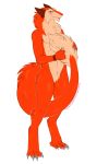  anthro blush featureless_crotch fur kitsunewaffles-chan looking_at_viewer male nude sergal smile solo standing 