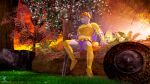 3d_(artwork) absurd_res anthro armor bat_pony bulge clothing digital_media_(artwork) ember_eclipse equid fan_character friendship_is_magic grass hasbro hi_res light light_beam male mammal melee_weapon my_little_pony outside plant royal_guard_(mlp) shield sitting solo sunbeam sunlight sword tree underwear unie weapon