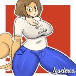  anthro big_breasts breasts canine clothed clothing dog huge_breasts june_(jinu) lewderca mammal puckered_lips shiba_inu simple_background solo thick_thighs 