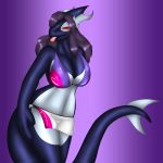  anthro bikini clothed clothing female koekoek legendary_pok&eacute;mon looking_at_viewer lugia nintendo pok&eacute;mon pok&eacute;mon_(species) shadow_lugia shadow_pok&eacute;mon solo standing swimsuit tongue tongue_out video_games 