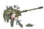  breast_cutout cannon china_dress chinese_clothes dragon_tail dress feathers frider highres mecha_musume original people's_liberation_army personification tachi-e tail vehicle_and_personification war_thunder zlt11 