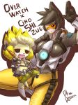  2016 animal_crossing dlrowdog female isabelle_(animal_crossing) lol_comments nintendo overwatch tracer_(overwatch) video_games 