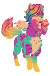 alternative_fashion animated back_wings belly blush breasts ear_piercing felid feline female flapping_wings fruitzapple fur gesture hair mammal medium_breasts multicolored_body multicolored_fur multicolored_hair multiple_piercings open_mouth pawpads piercing rainbow_body rainbow_hair rainbow_wings scene_(fashion) smile solo sparklefur taur waving white_belly wings yellow_pawpads yellow_sclera