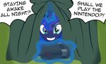  badumsquish blue_eyes curtains equine eyeshadow female friendship_is_magic glowing horn magic makeup mammal my_little_pony nintendo nintendo_entertainment_system princess_luna_(mlp) smile sparkles unicorn video_games window 