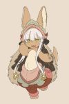  1other brown_eyes furry kawasemi27 long_hair made_in_abyss nanachi_(made_in_abyss) open_mouth solo white_hair 