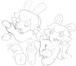  anthro anus ball_lick breasts cosplay female fur hair handjob lagomorph licking long_hair male male/female mammal mario_+_rabbids:_kingdom_battle mario_bros nintendo oral penis princess_peach pussy rabbid rabbid_peach rabbit sex simple_background smile tongue tongue_out ubisoft video_games 