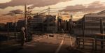  bakugou_katsuki boku_no_hero_academia city cloud evening hood hoodie maneki-neko_(fujifuji) midoriya_izuku multiple_boys outdoors railroad_crossing railroad_signal railroad_tracks road scenery standing street 