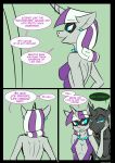  2018 anthro anthrofied changeling clothing comic dialogue dress english_text equine female friendship_is_magic horn jewelry kanashiipanda male mammal mask mind_control my_little_pony necklace piercing text twilight_velvet_(mlp) unicorn 