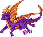  2018 ambiguous_gender claws digital_media_(artwork) dragon feral kuraon low_res membranous_wings purple_eyes scalie smile solo spyro spyro_the_dragon video_games western_dragon wings 