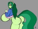  anthro appel appelknekten big_breasts bottomless breasts butt clothed clothing colored_sketch crossgender earth_pony equine eyewear female glasses horse huge_breasts hyper hyper_breasts looking_back mammal my_little_pony nipples pony solo standing thick_thighs voluptuous 