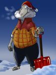  absurd_res caprine christmas hat hi_res holidays male mammal santa_hat sheep shovel snow solo zigrock001 