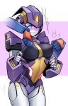  &lt;3 &lt;3_eyes alien big_breasts blue_eyes blush breasts cybertronian digital_media_(artwork) disembodied_hand female frown humanoid living_machine machine nautica not_furry painis18 pinch robot simple_background solo standing transformers 