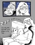 bodily_fluids candy comic dessert dialogue drooling drugs english_text eyewear female food glasses gummy_(food) hi_res human jewelry mammal marijuana marijuana_edible necklace plushie romecartoons saliva sleeping solo text wearing_glasses
