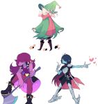  2018 ambiguous_gender anthro caprine charamells_(artist) clothed clothing deltarune digital_media_(artwork) eyewear female fur glasses goat hair human kris_(deltarune) male mammal ralsei reptile scalie scarf simple_background spikes susie_(deltarune) video_games 