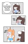 absurd_res anthro beverage chinchilla chinchillid clothed clothing coffee comic dialogue drinking duo english_text female hi_res lagomorph leporid male mammal rabbit rodent text tina_(tonytoran) tony_(tonytoran) tonytoran topless