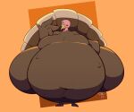 2022 anthro avian beak belly big_belly big_butt big_moobs bird brown_body brown_tail butt cel_shading colored digital_media_(artwork) front_view galliform hi_res holidays huge_belly huge_butt huge_moobs huge_thighs hyper hyper_belly hyper_butt hyper_moobs hyper_thighs looking_at_viewer male moobs morbidly_obese morbidly_obese_anthro morbidly_obese_male navel obese obese_anthro obese_male one_eye_closed orange_background orange_eyes overweight overweight_anthro overweight_male phasianid shaded simple_background smile smiling_at_viewer solo tail thanksgiving thick_thighs turkey tynami wink winking_at_viewer yellow_beak