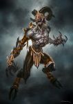  andyparkart armor claws god_of_war hooves horn male nipples not_furry satyr solo teeth video_games 